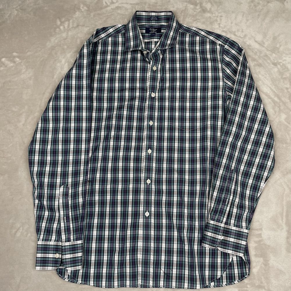 J Crew Shirt Men Large 16-16.5 Thompson Shirtings Wrinkle Free 80's 2-Ply Preppy